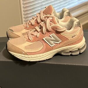 New Balance Kids' Blush and Light Gray Sneakers